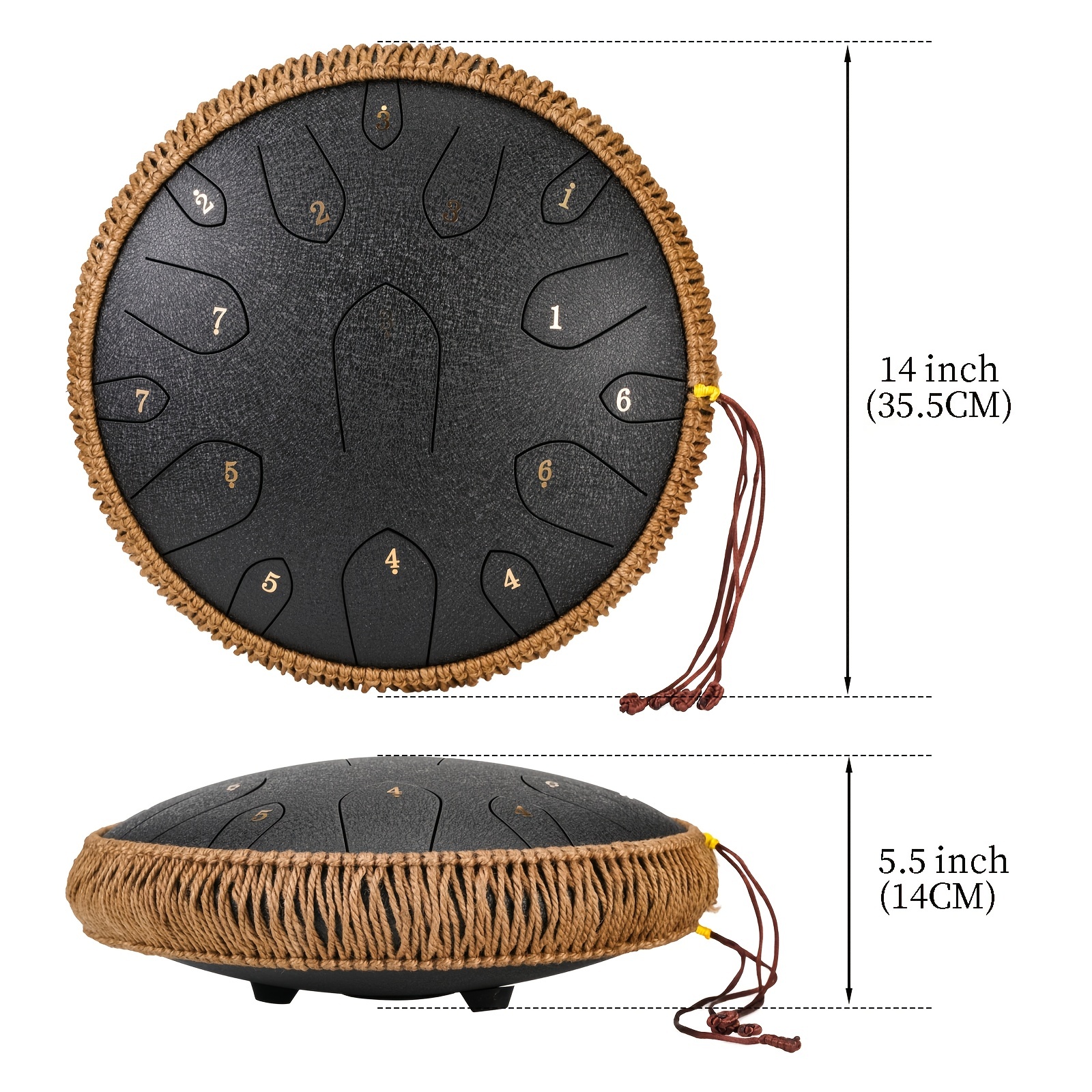 Tambour à langue en acier, 14 cm, 8 notes - Instrument de percussion  Handpan - Tambour éthéré avec sac de voyage - Cadeau pour  enfants/famille/ami/bureau/maison (Macaron 5 couleurs) (3#) : :  Tout le reste