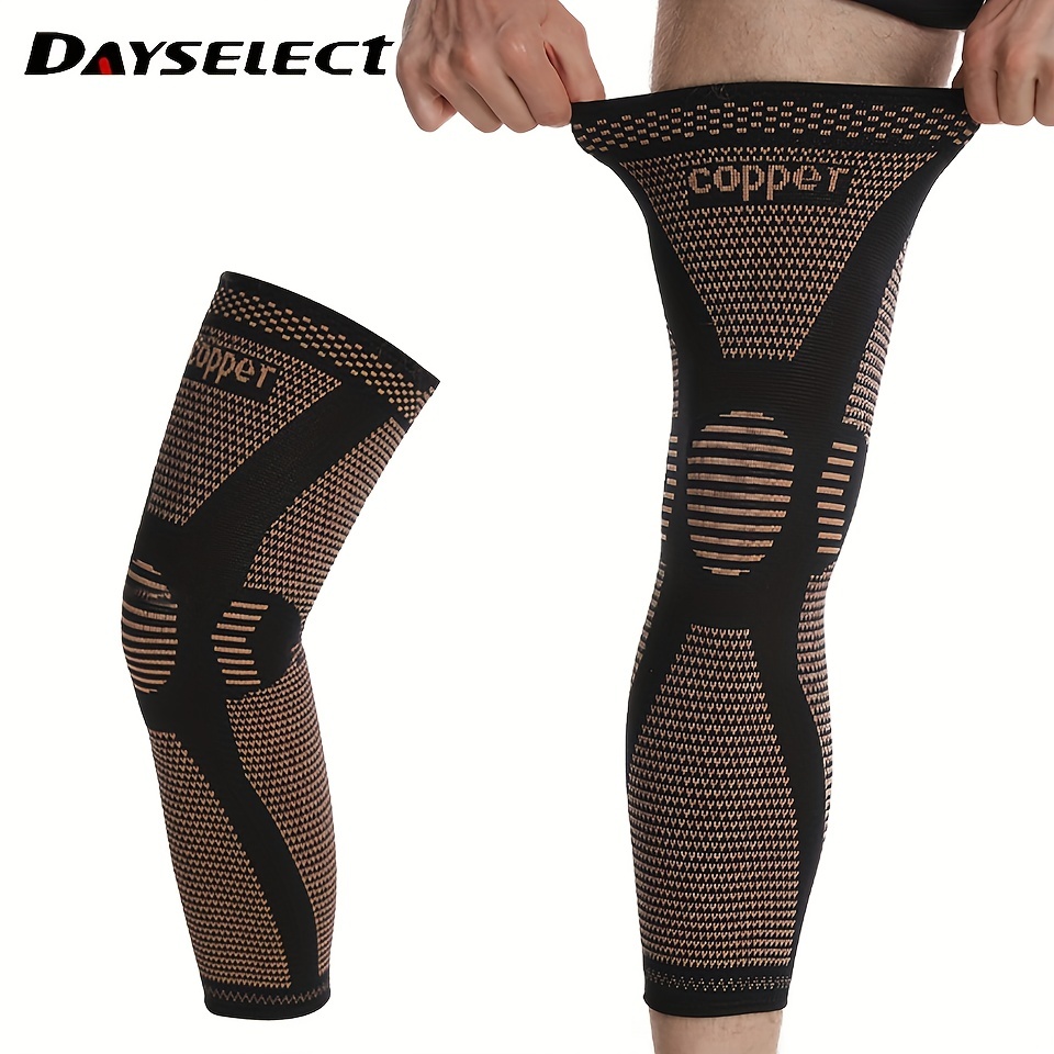

1pc Breathable Copper Knee Brace For Sports, Gym, Hiking - Joint Support, High Elasticity, Non-slip, Fits 45-90kg