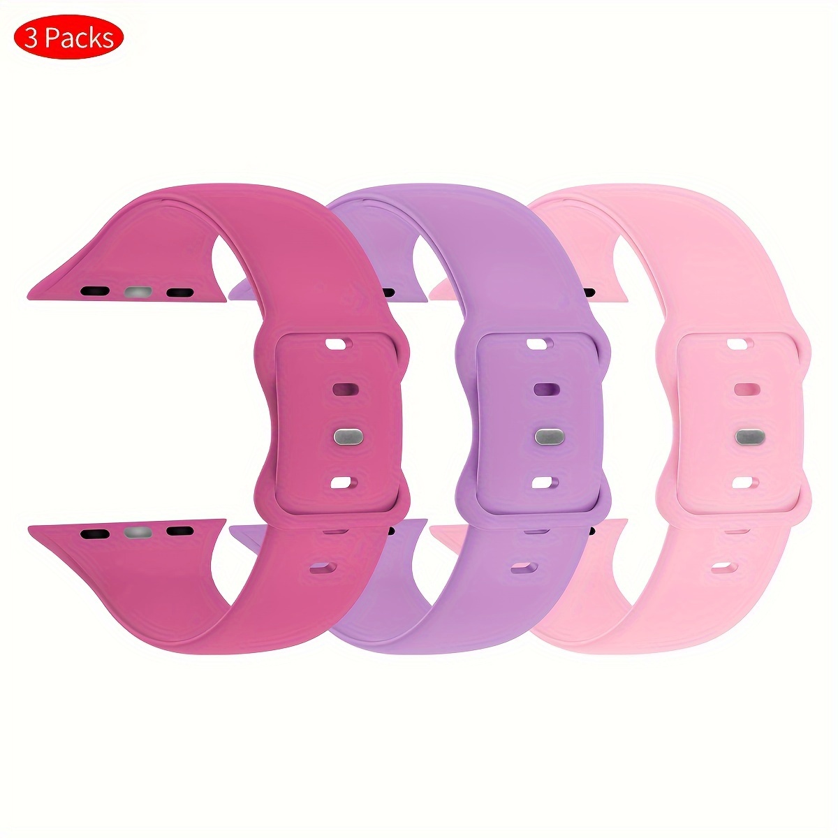 

3 Packs Sport Bands Compatible With Iwatch Band 38mm 40mm 41mm 42mm 44mm 45mm 49mm, Soft Silicone Waterproof Strap Compatible With Iwatch Series 9 Ultra 8 7 6 5 4 3 2 1 Se Women Men