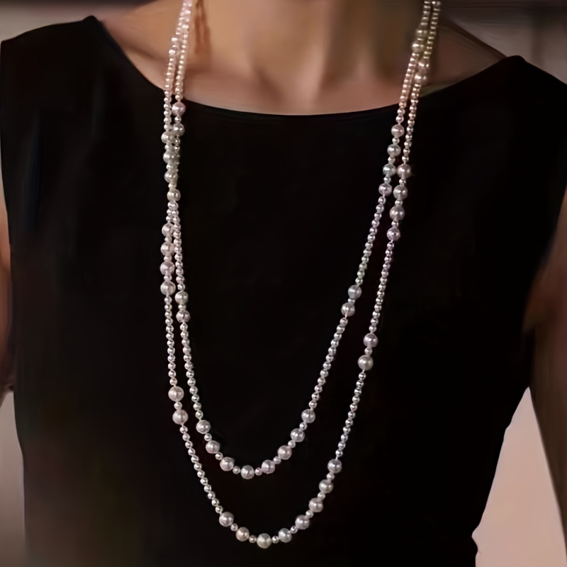 Long Pearls Necklace - Temu South Korea