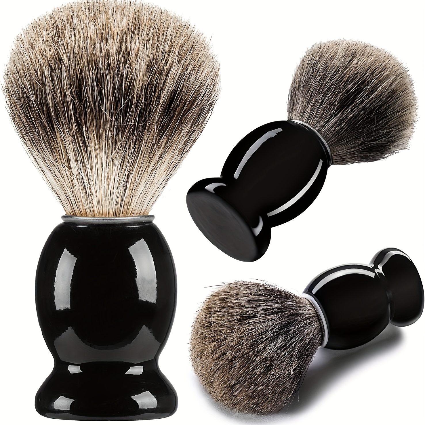 Soft Hair Shaving Brush With Wooden Handle Face Grooming Tool