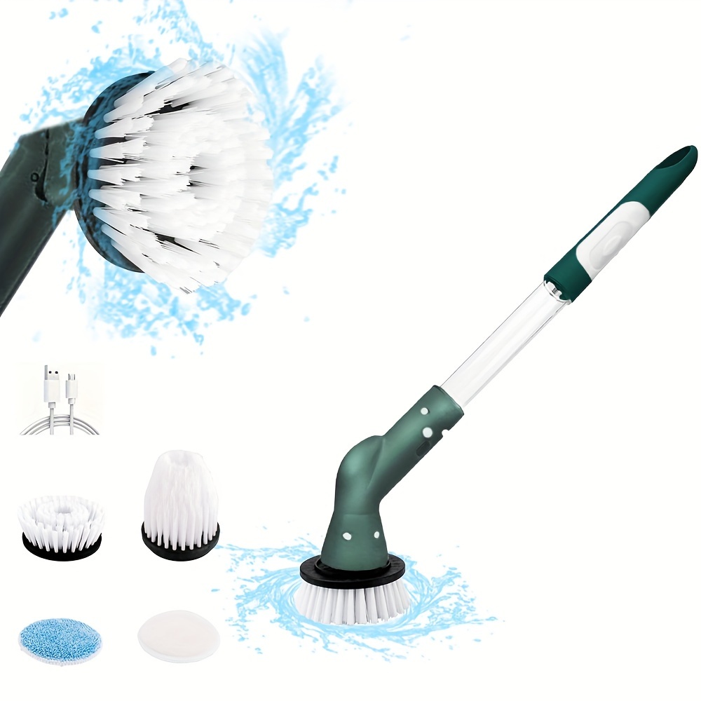 Electric Spin Cleaner Cordless Cleaning Brush with 6 Replacement