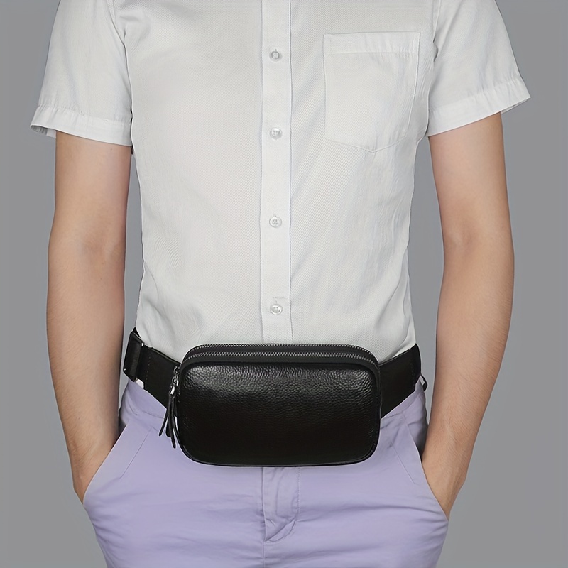 Bolsa Cintura Teléfono Móvil Clásica Cuero Genuino Hombres - Temu