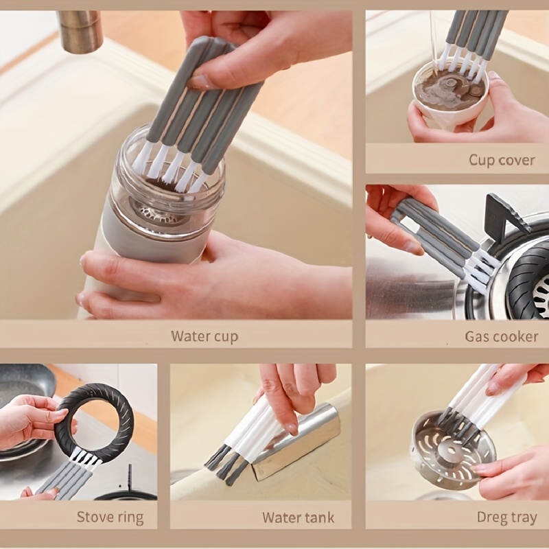 Multi-function Bendable Handle, Cup Lid Cleaning Brush, Household Groove