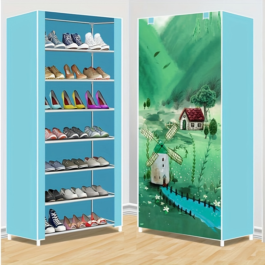 Multi-layers Portable Shoe Rack, Foldable Vertical Shoe Rack With