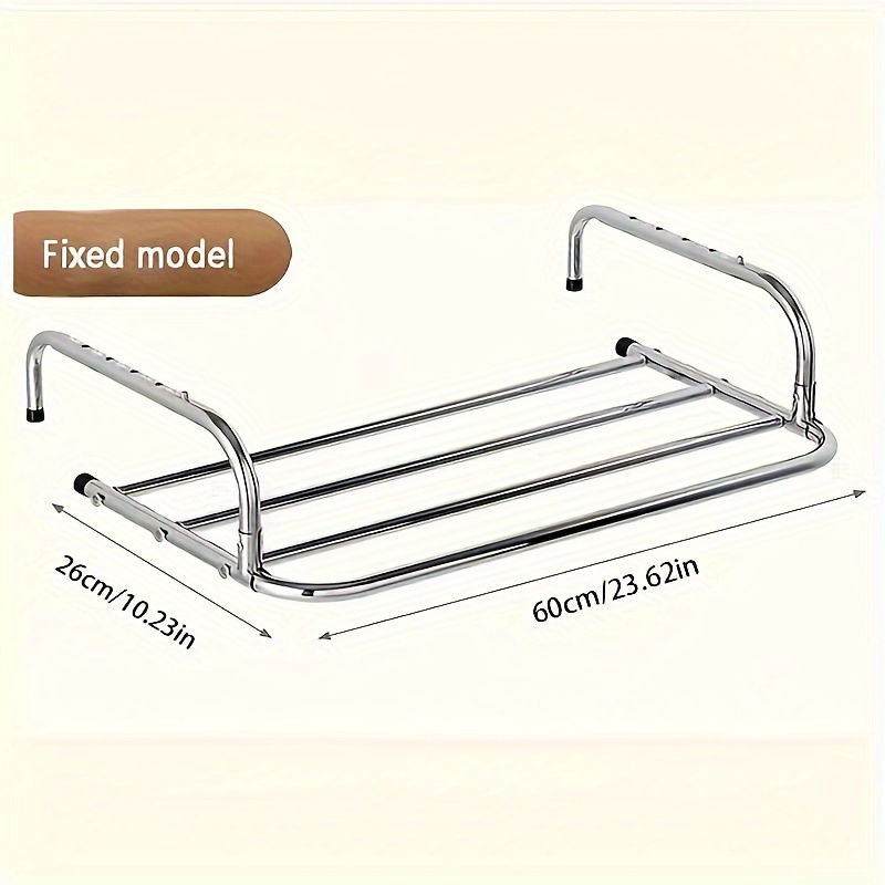 Fixed/expandable Clothes Drying Rack, Multipurpose Stainless Steel Laundry  Rack For Outside Windows And Balcony, Maximize Your Clothes Drying Space  With This Retractable Balcony Railings Drying Rack ! - Temu