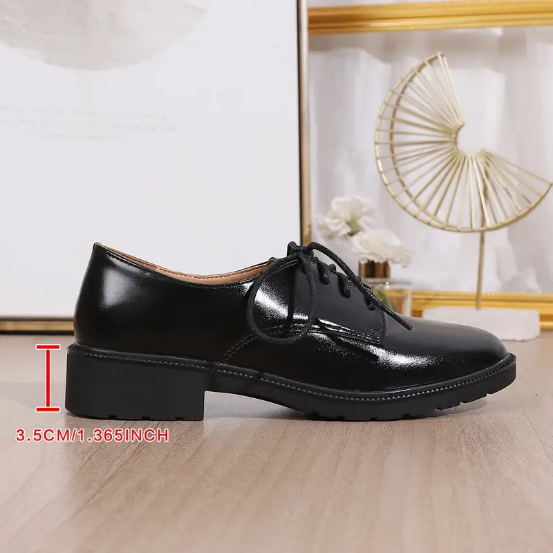 womens lace up loafers all match black flat commuter shoes casual business work shoes details 6