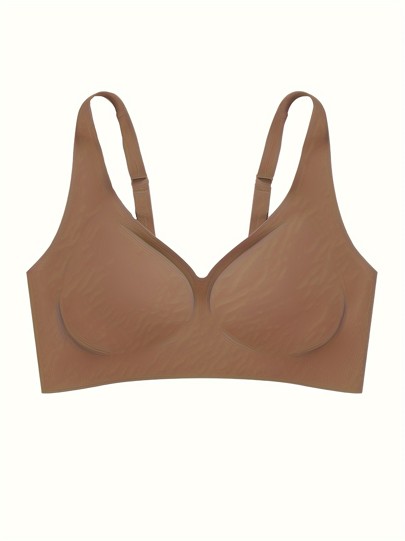 Simple Solid Seamless Bra Comfy Breathable Detachable Inner - Temu