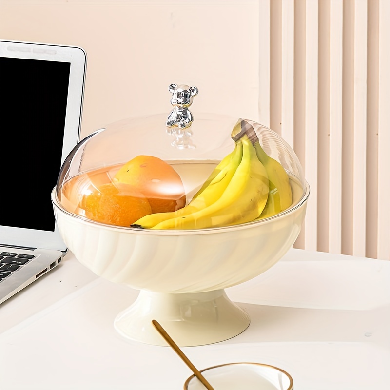 Wharick Fruit Bowls for Kitchen Counter, Fruit Tray Basket, Fruit Tray  Stackable Transparent Visible Storage Plastic Living Room Bedroom Tabletop