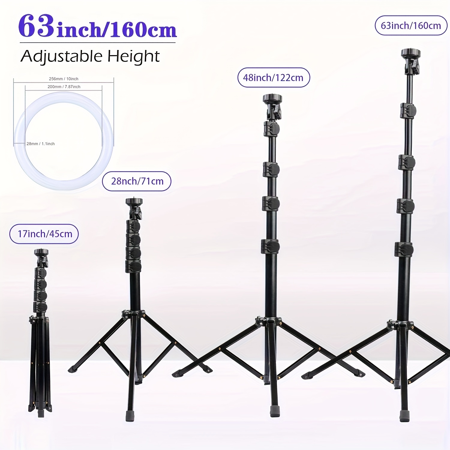 1 Anillo Luz 25 4 Cm Soporte 62 Pulgadas Alto Soporte - Temu Chile