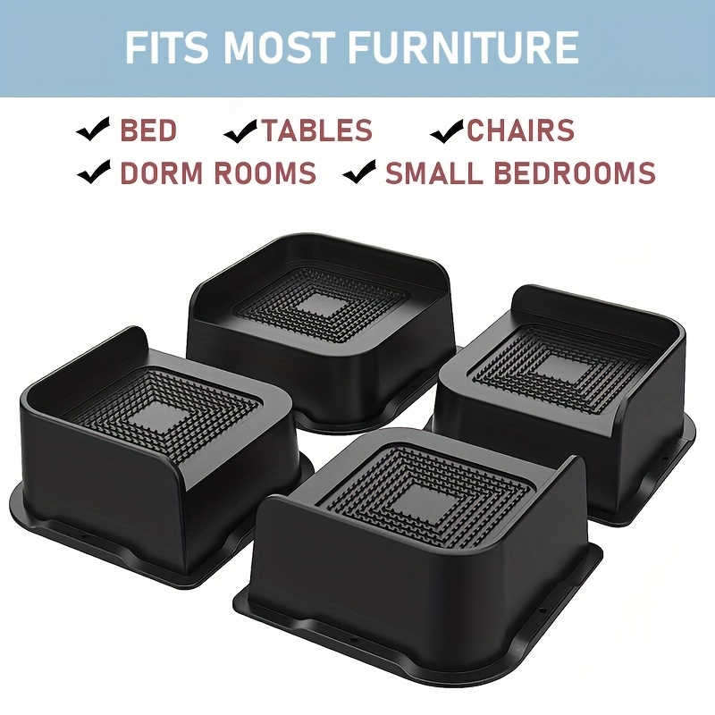 Elevadores de cama Elevador de cama resistente de 8,5 cm, paquete de 4  elevadores de muebles de 2000 lbs para sofá y mesa, escritorio, sofá