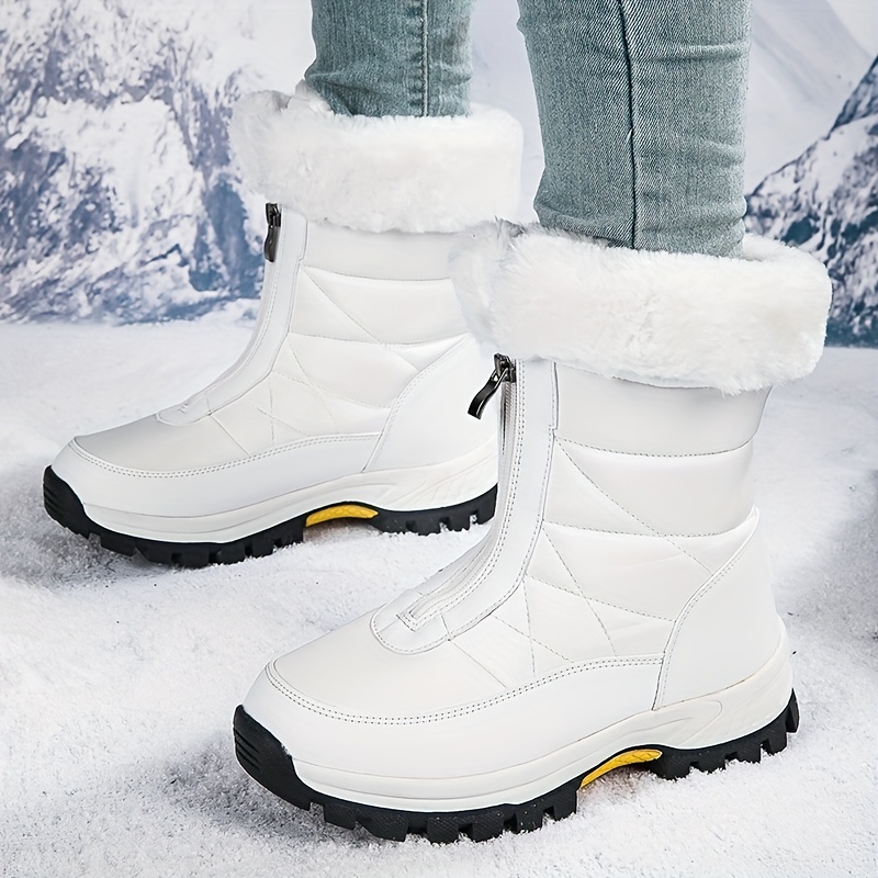 Bottes De Neige Tendance Pour Filles Avec Fermeture Éclair Latérale,  Doublure En Molleton Chaud Et Confortable, Semelle Antidérapante,  Chaussures De Randonnée Confortables Et Doublées Pour L'hiver - Temu Belgium