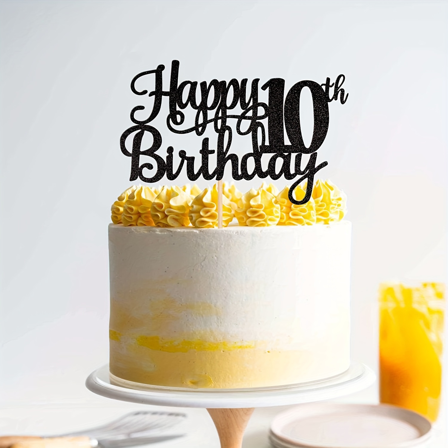 1pc 1 10 Ans Joyeux Anniversaire Cake Topper Gâteau - Temu Canada