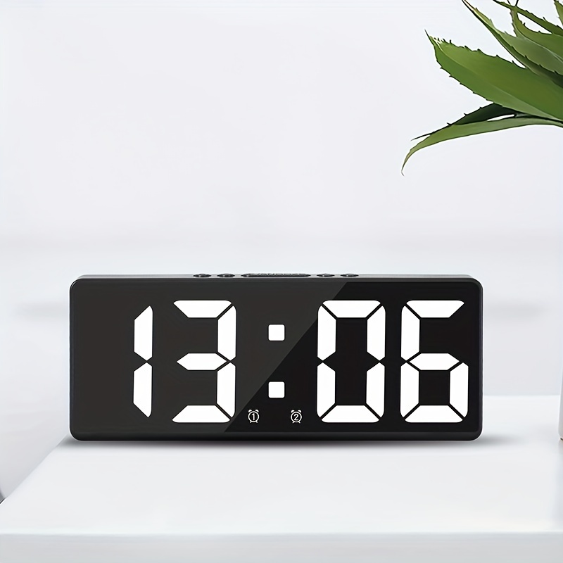 1pc, Reloj Despertador Digital Control Voz Temperatura Snooze Modo Nocturno  Reloj Mesa 12/24h Relojes Led Watch, 90 Días Protección Comprador