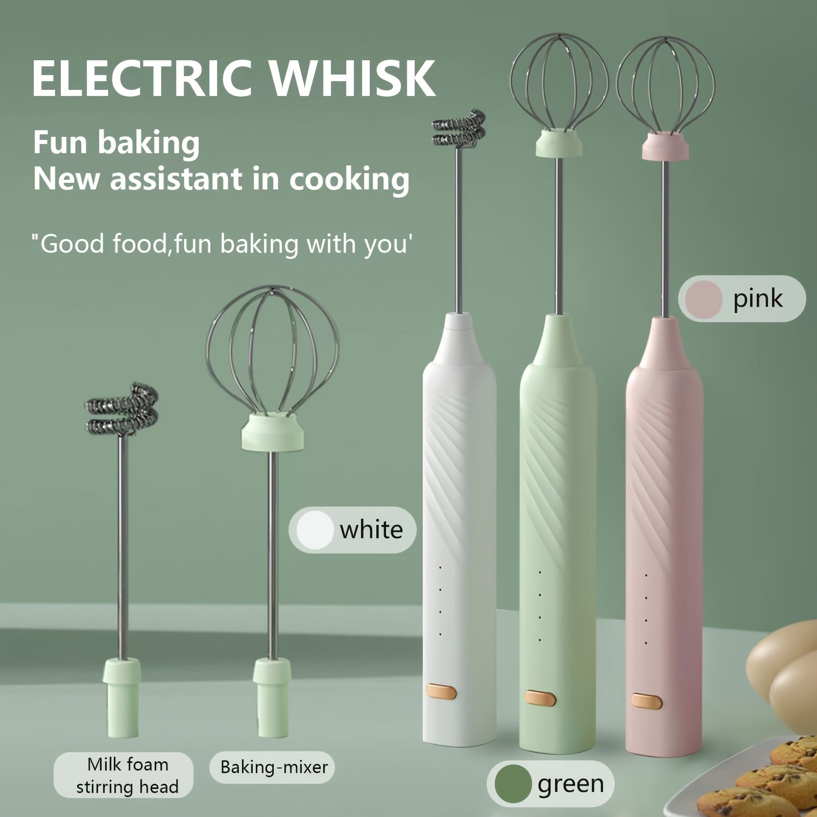 1pc Electric Whisk, Household Small-sized Handheld Mixer, Automatic Baking  Tool Set, Cream & Egg Beater For Home Use