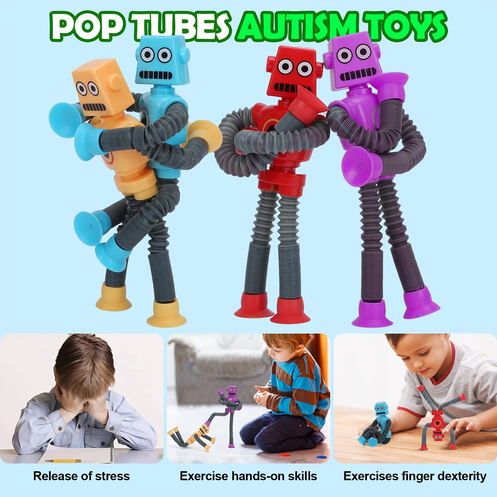 Autism Sensory Toys New Pop Tubes Fidget Toys For Kids/girls - Temu