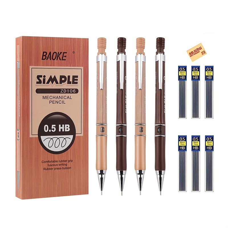 5 Wooden Hb Pencils With Erasers, School Supplies, Students And Children  Can Be Used For Writing, Painting And Sketching