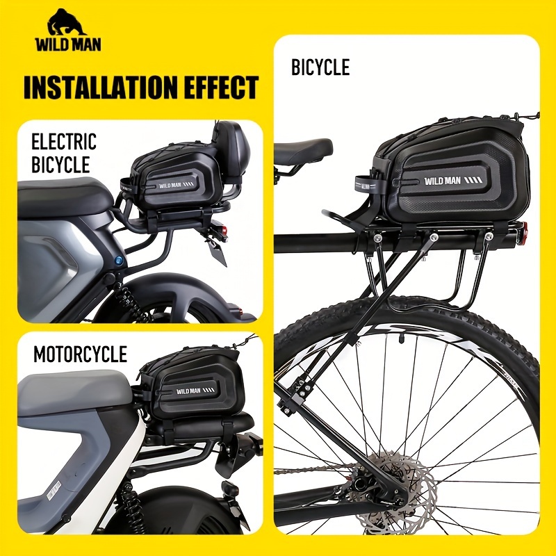 Wild Man Bicycle Bag Rear Rack Electric Bike Bag Rear Seat - Temu