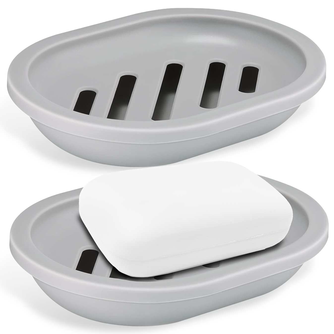 Soap Dish With Drain, Bar Soap Holder, Double-layer Soap, Plastic
