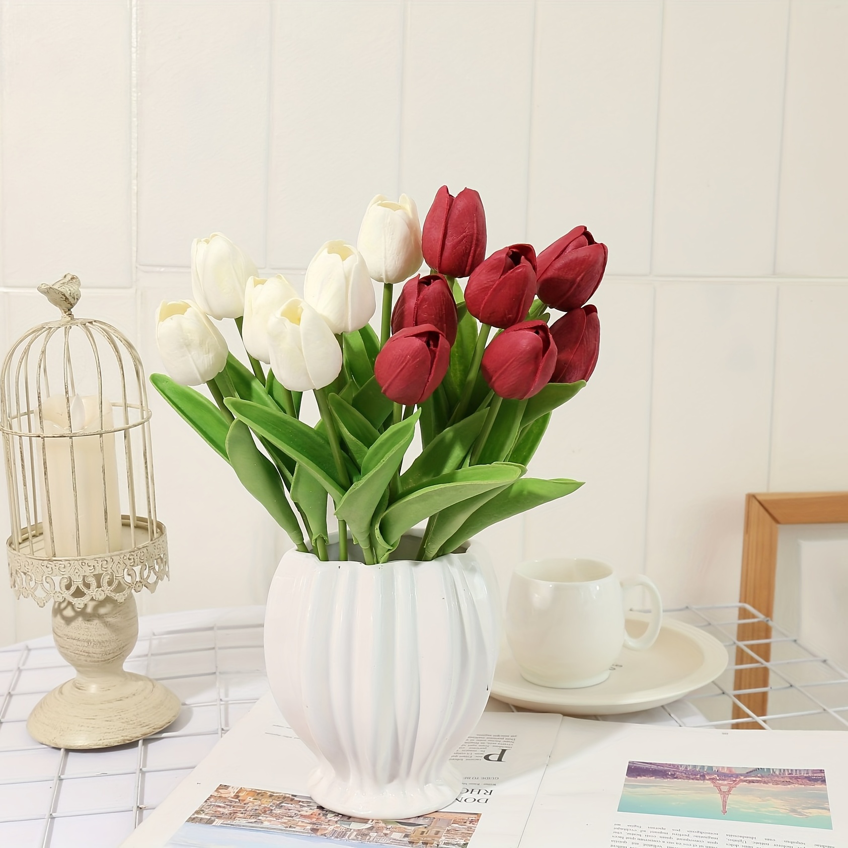 Nordic Simulated Tulips Small And Fresh Fake Flowers For - Temu