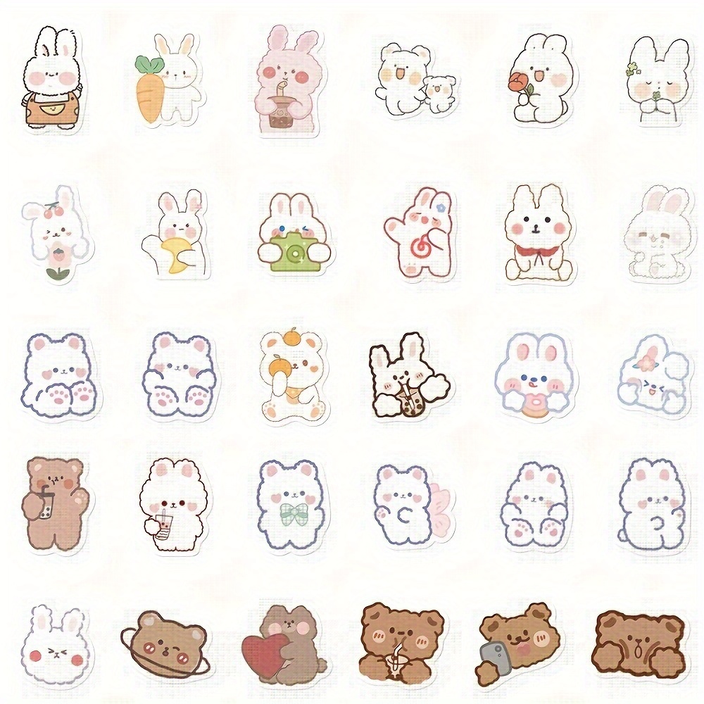 Temu Cute Cartoon Bear Rabbit Expression Hand Account Sticker Pink Tied  Water Cup Mobile Phone Case Decoration Waterproof Traceless Sticker, Shop  On Temu And Start Saving