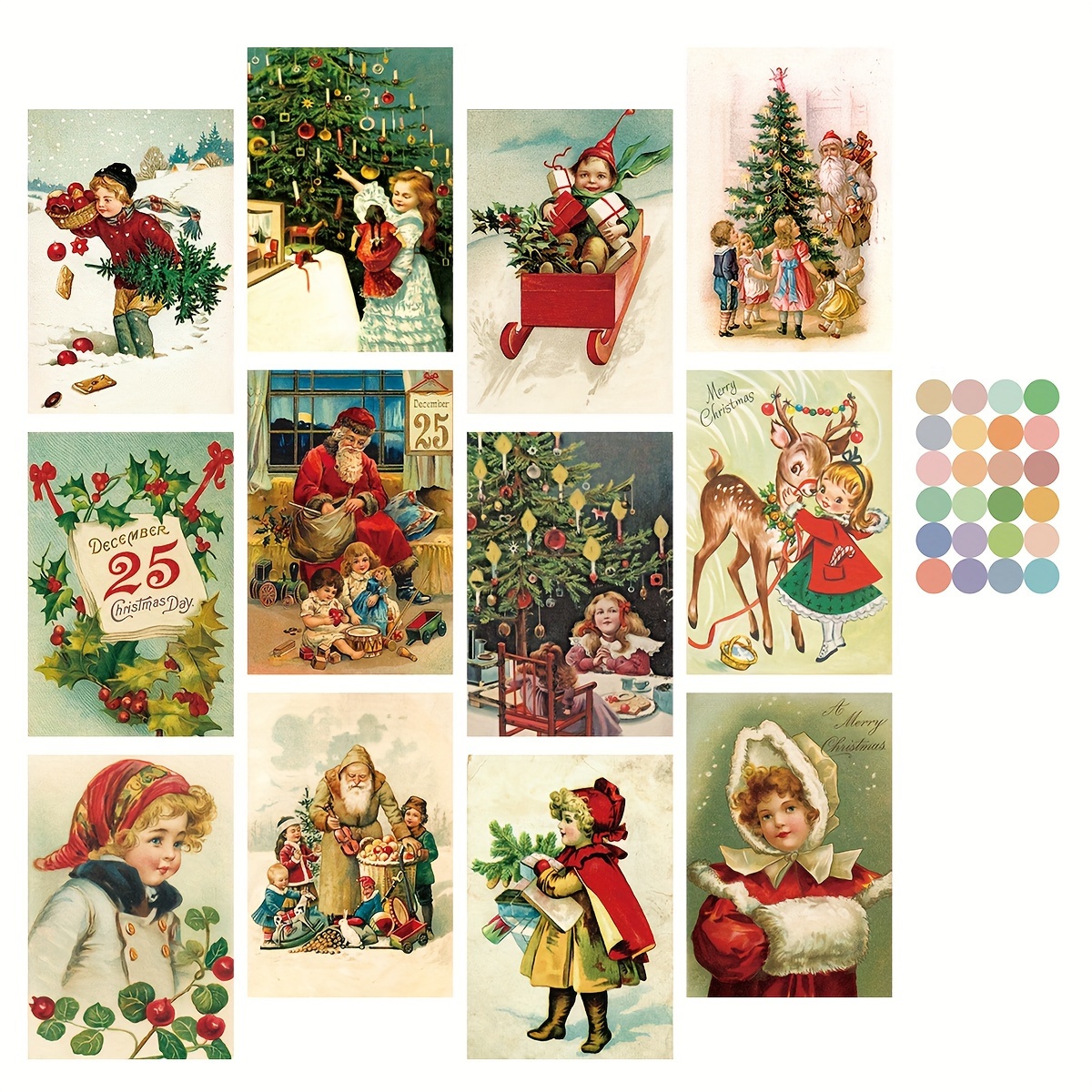 Ensembles De 12 Pièces Enveloppe De Noël Enveloppe De Fête De Noël Petites  Enveloppes Cadeaux Noël Drôle Noël Cartes De Vœux Vacances Cartes De Vœux  Carte De Voeux Ancien Papier : 
