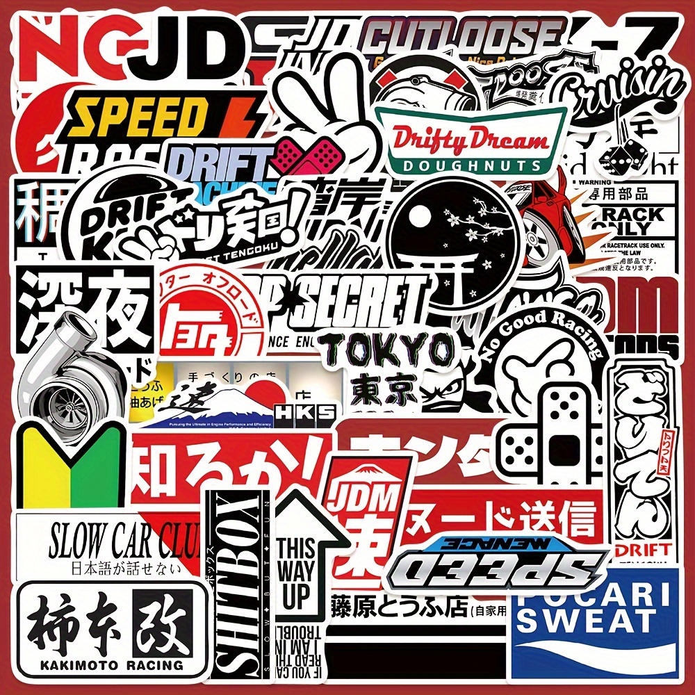 Japanese Style Car Front Window Sticker Jdm Street Racing - Temu