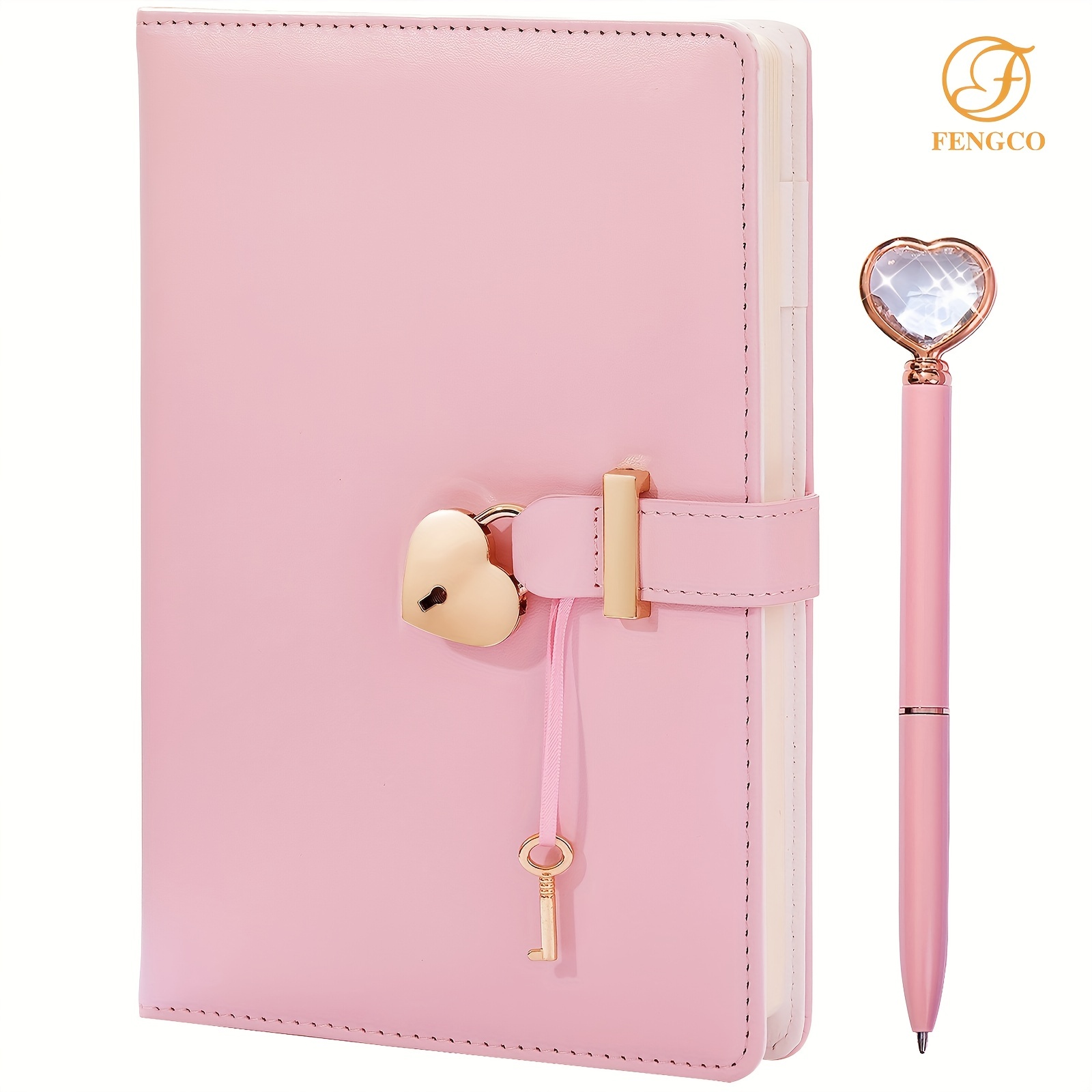 Girls Diary with Lock and Key for Girls Secret Kids Journals for Girls Pink  Heart Locking Journal Faux Leather Gold Lined Notebook