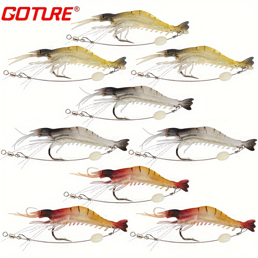 Goture Soft Lures Shrimp Bait Set, Freshwater/Saltwater, Trout Bass Salmon