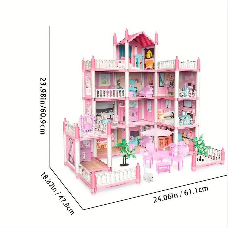 Dream Doll House Playhouse Dollhouse Toy Set Villa Princess - Temu