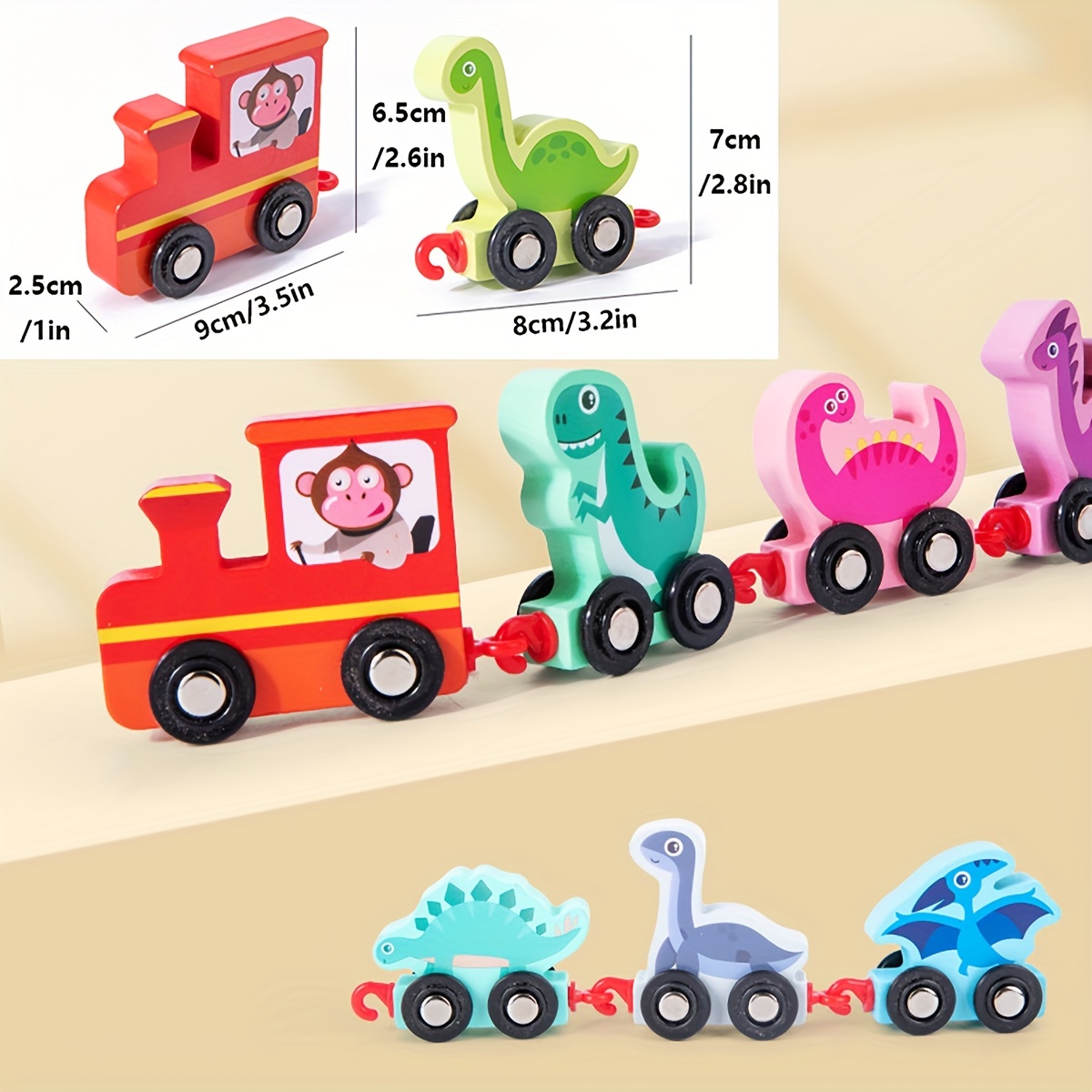 Lzoy Wooden Train Set Dinosaur Toys Kids 3 5 Years Old Toy - Temu