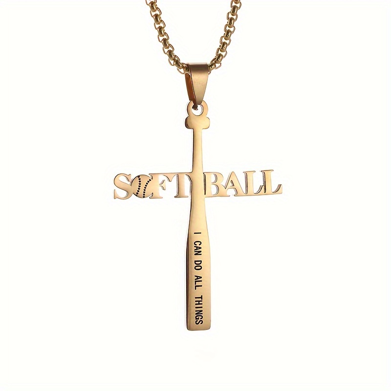 Baseball hot sale cross necklace