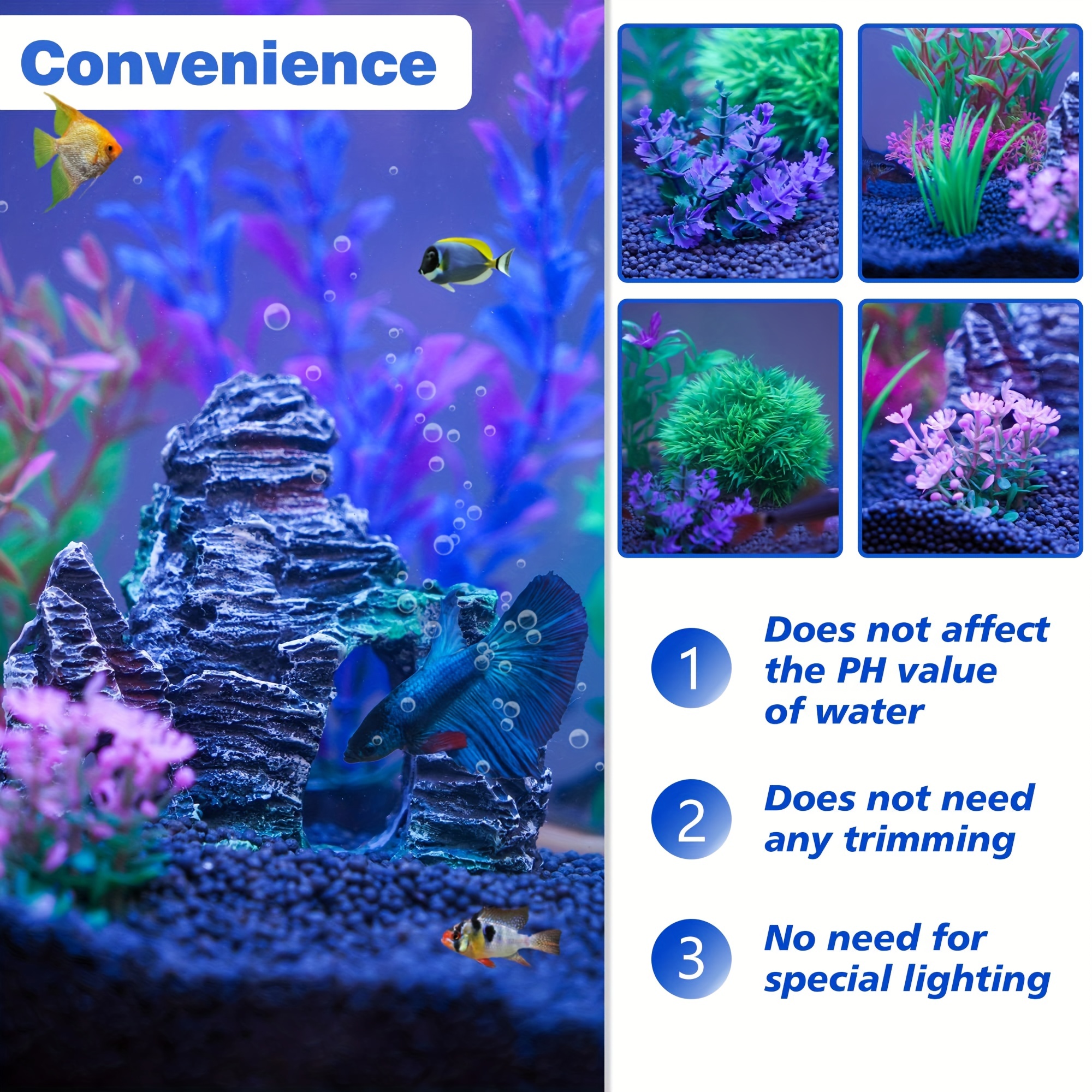 Aquarium Decorations Fish Tank Artificial Plastic Plants - Temu Portugal