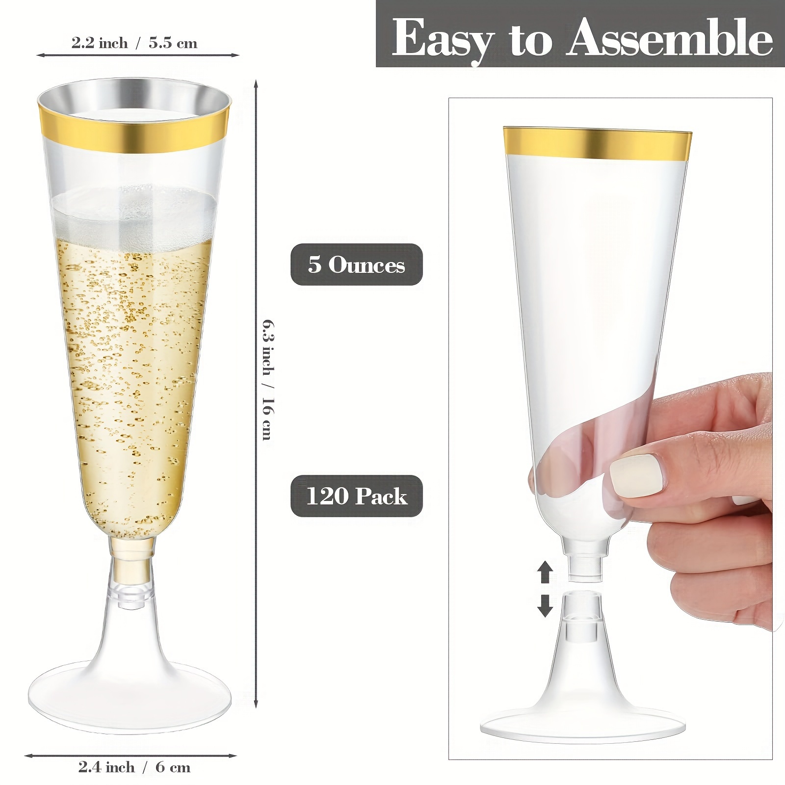 Disposable Plastic Wine Glass for 120 Guests