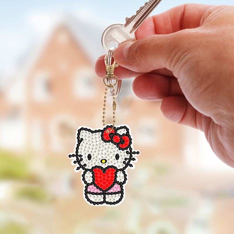 6pcs Sanrio Hello Kitty, Kuromi, My Melody, Cinnamoroll DIY Diamond  Painting Keychain Pendant Bright Diamond Dot Diamond Painting Small Gift