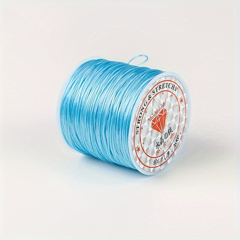 1roll Flat Elastic Crystal String Elastic Beading Thread for Stretch  Bracelet Making Blue Elastic Thread DIY Jewelry Accessory