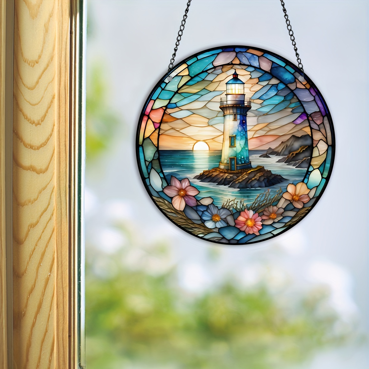 3d Lighthouse Art Stained Window Hanging Suncatcher - Temu