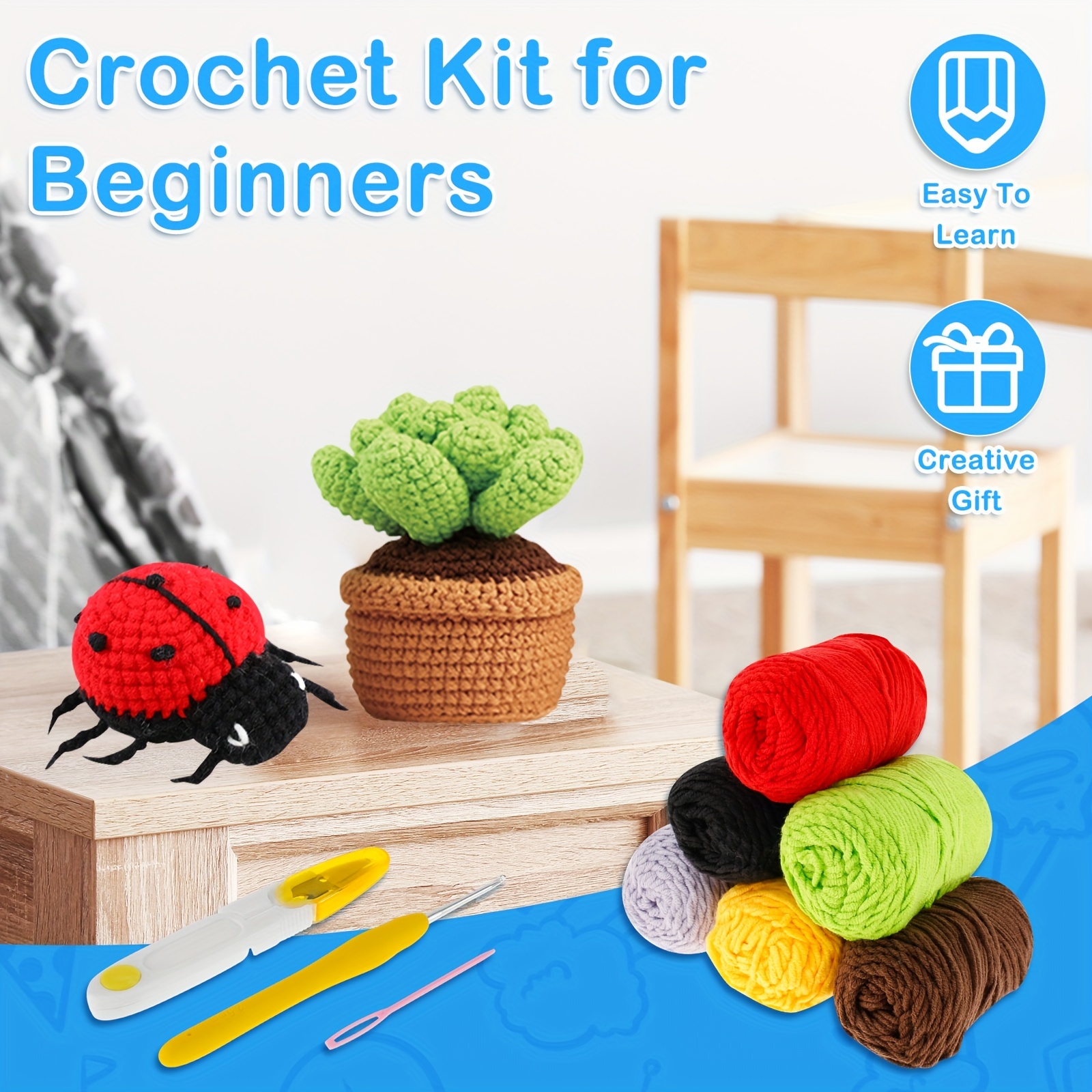 1set Kit De Crochet Pour Débutants Adultes Kit De Crochet - Temu