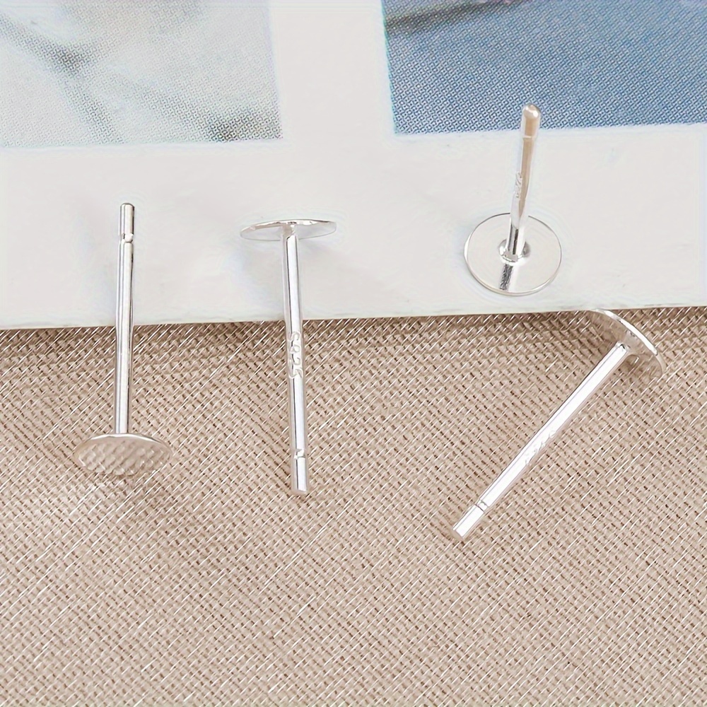 Sterling Silver Earring Posts Jewelry Making - 20pcs 100% 925