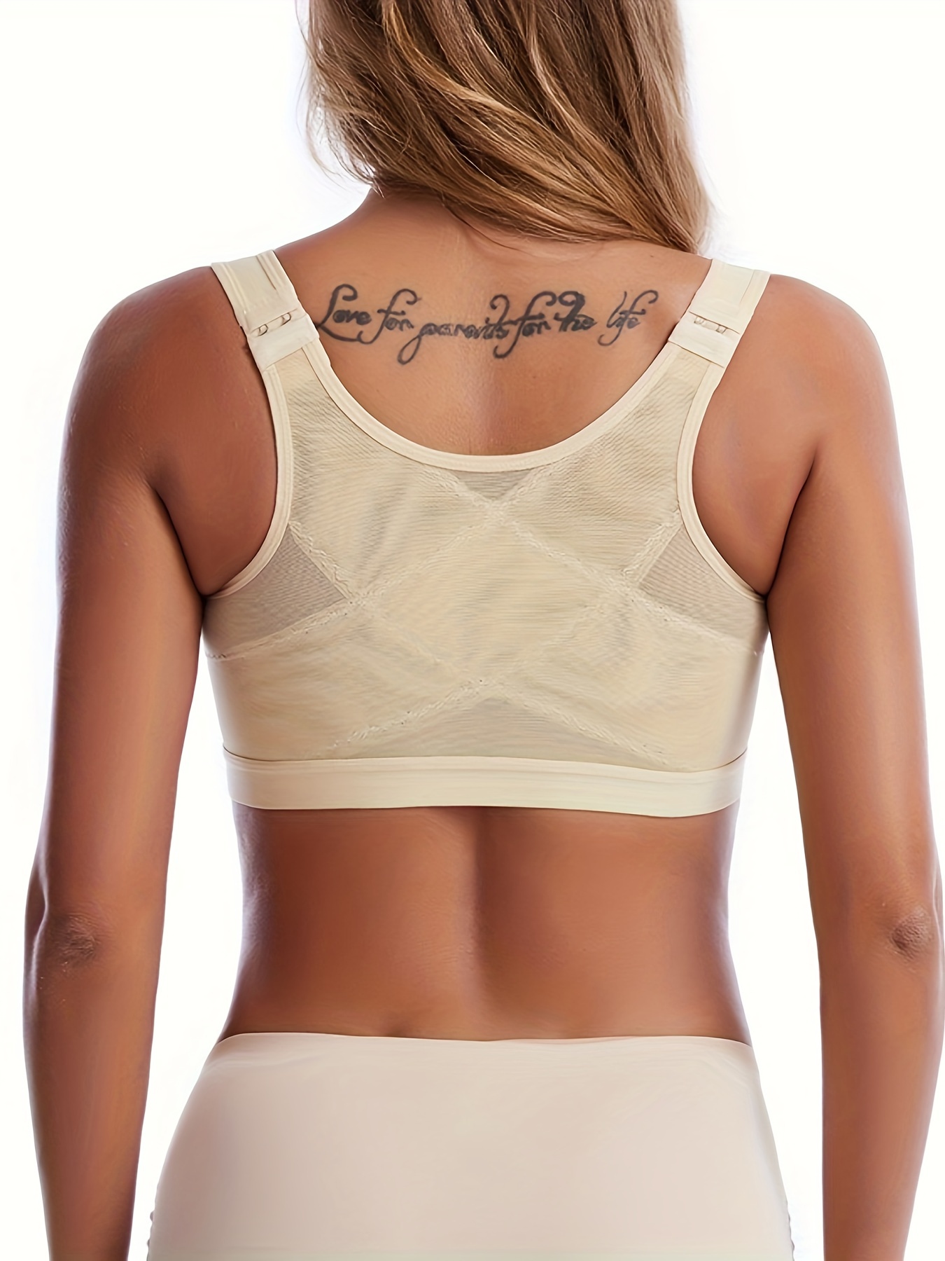 Front Closure Sports Bra, Comfy & Breathable Racer Back Adjustable Daily  Bra, Women's Lingerie & Underwear