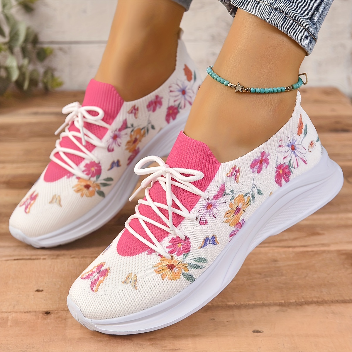 Sneakers with deals floral design