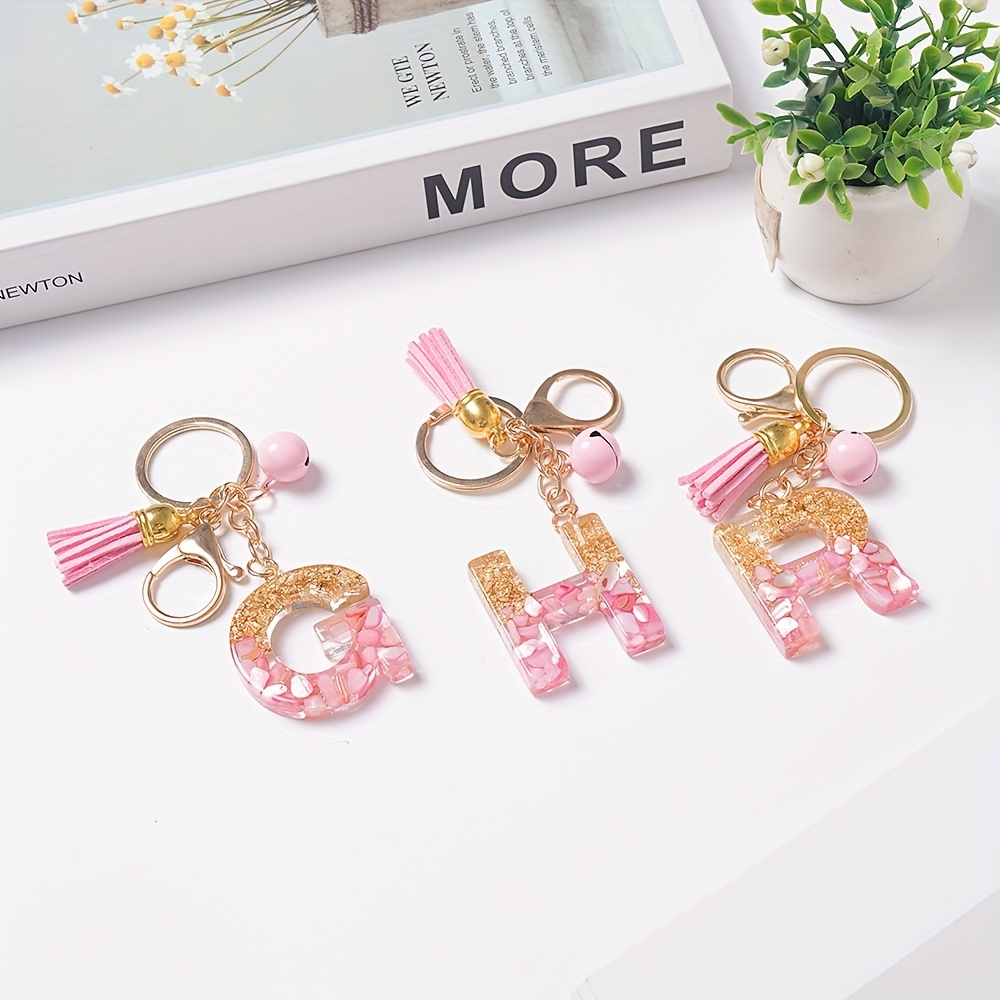 A z Alphabet Initial Letter Keychain Cute Resin Key Chain - Temu