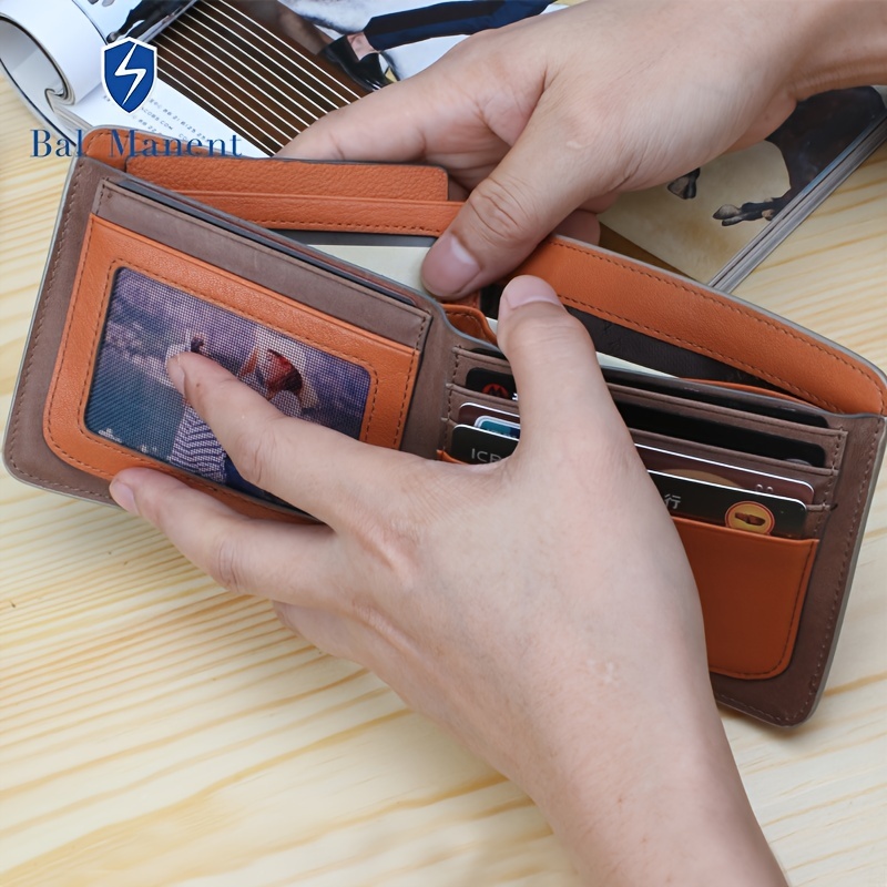 New Men Wallet,leather Short Male Purse With Coin Pocket Card