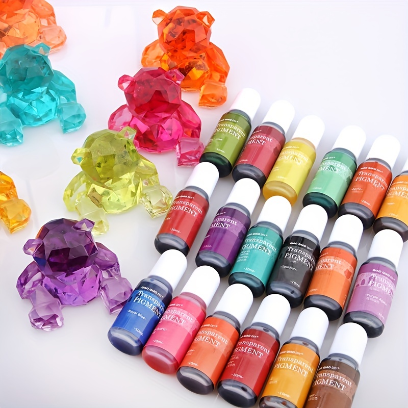 Pigmento de resina epoxi transparente, 20 colores, resina de tinte,  fabricación de joyas DIY, manualidades