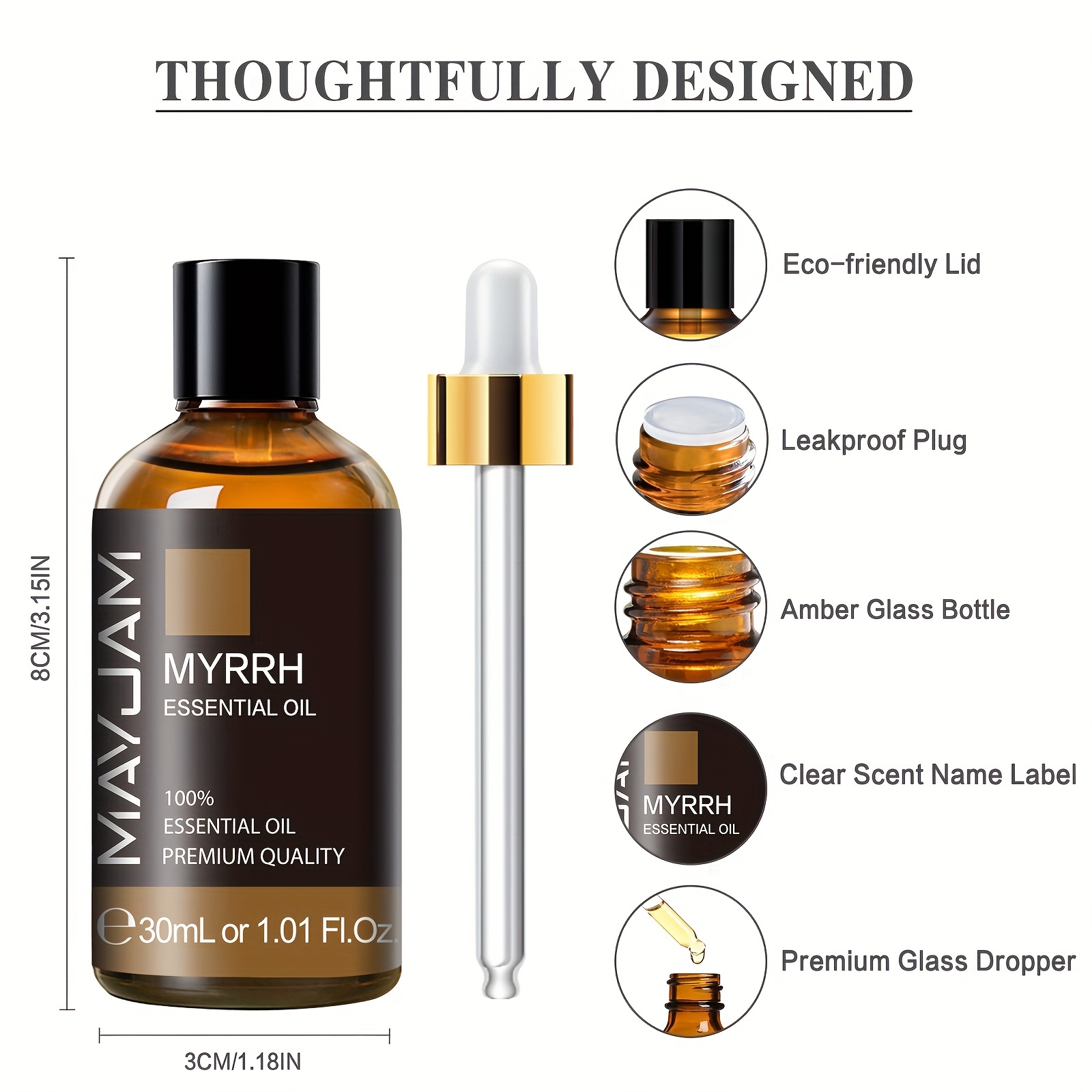 Frankincense & Myrrh Premium Fragrance Oil, 1 fl oz (30ML) Dropper Bottle