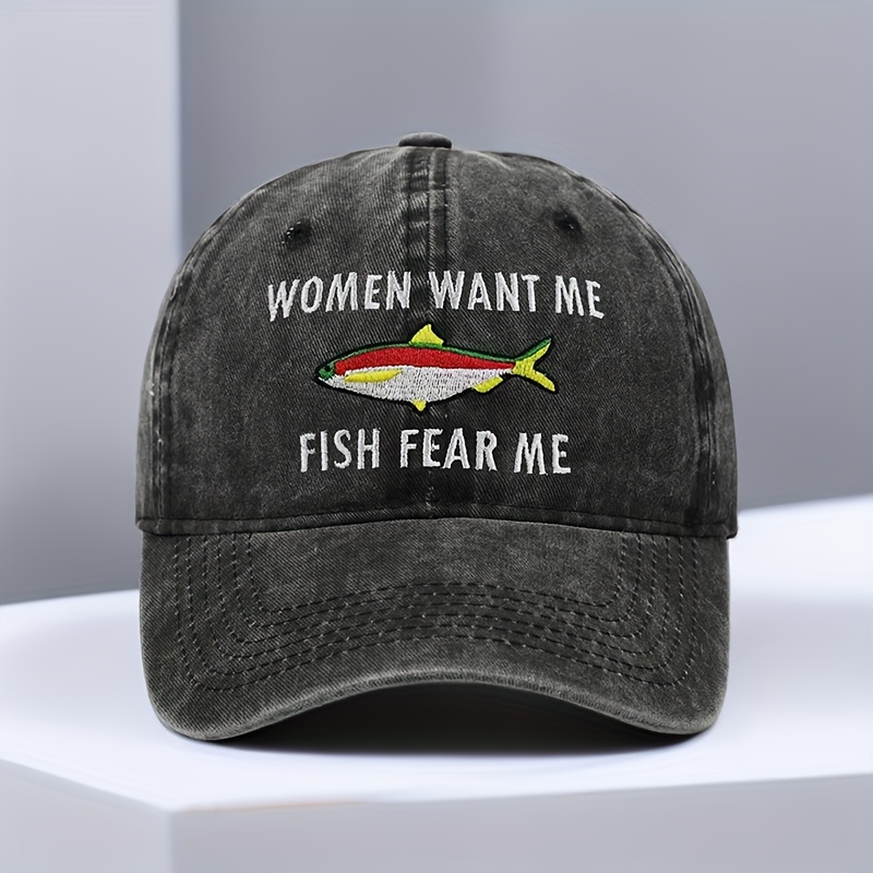 Fish want me women fear me Cap Cowboy Hat Cap hat baseball cap, -f