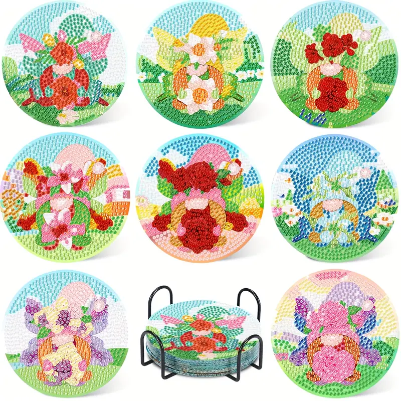 8pcs Flower Dwarf Diamond Painting Coaster Diamond Art Coaster With Iron  Frame Diy Butterfly Dwarf Diamond Painting Coaster Set For Beginner Kids  Adult 3 9 Inch, Save More With Clearance Deals