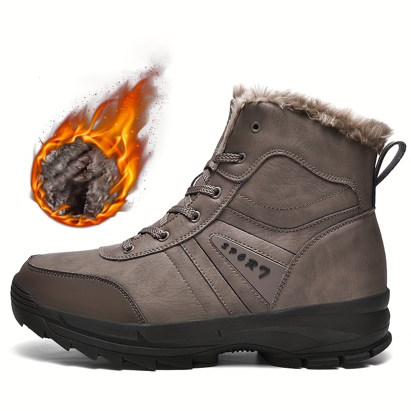 Men's Snow Boots Combat Boots, Winter Thermal Shoes, Windproof