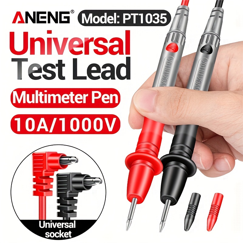 Broche de fils de test de sonde universelle pour multimètre numérique,  testeur de multimètre de pointe, câble de stylo de fil de sonde de plomb, 1  paire, 20A
