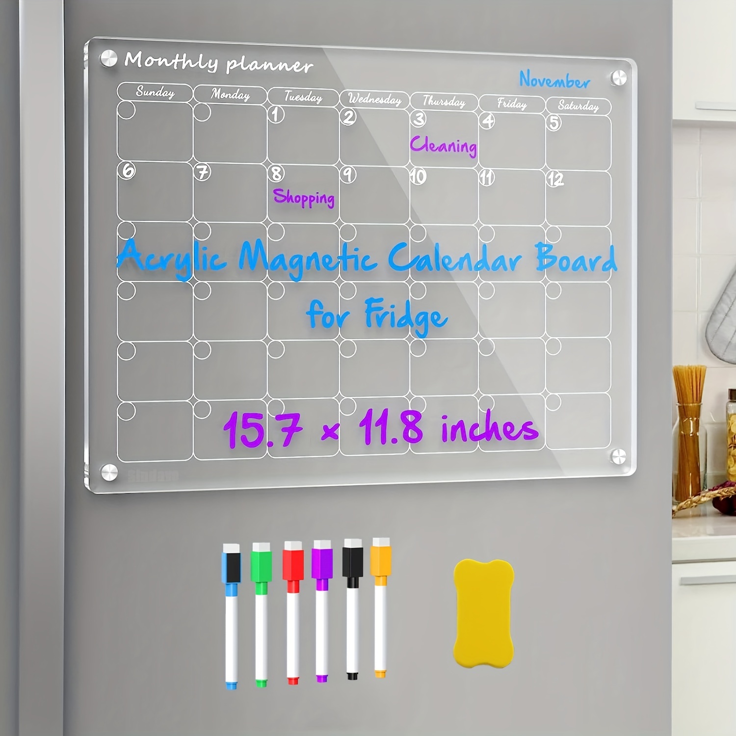 1pc/1set Calendrier Magnétique Effaçable À Sec Frigo - Temu Canada